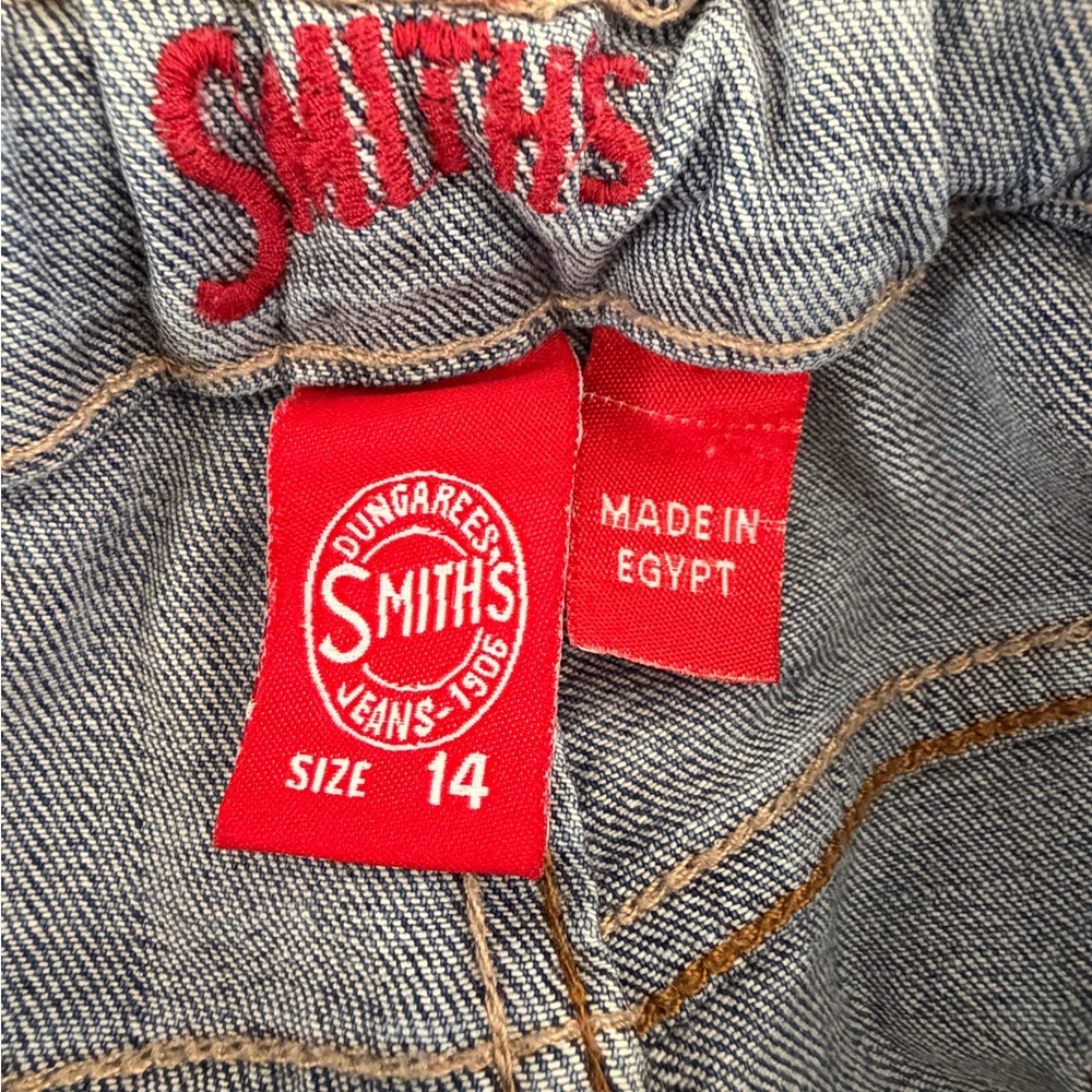 Smith's Dungarees Jeans Women Size 14 Blue Excellent Bootcut Elastic Waist - Picture 2 of 5